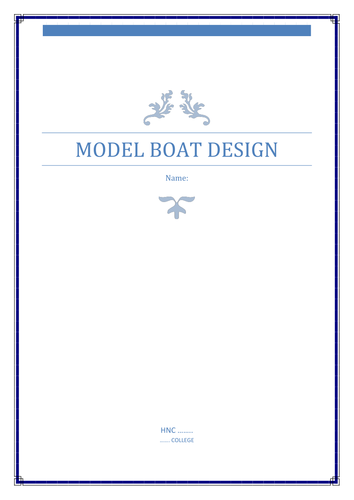 HNC Radio Control Model Boat Ship Design Project AutoCAD