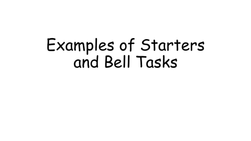 KS4 - Elizabethan England - Engaging Bell Tasks and Starter activities