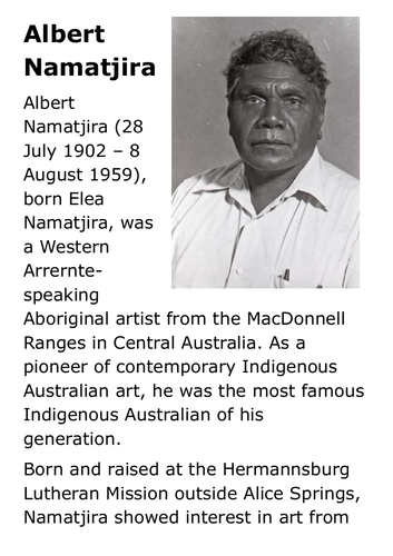 Albert Namatjira Aboriginal artist Handout