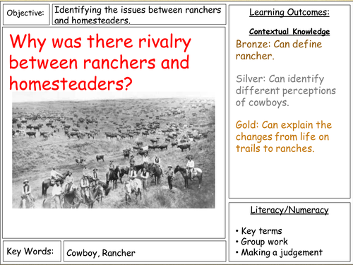 American West - Rivalry between cowboys and ranchers.