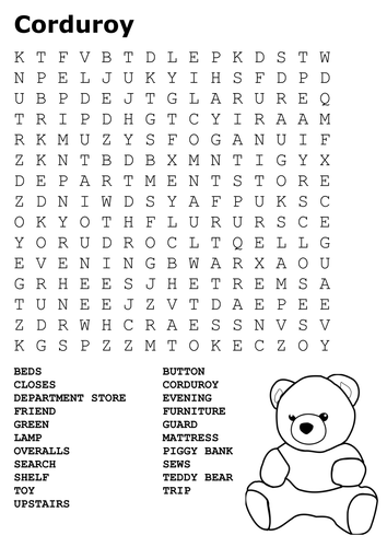 Corduroy Word Search