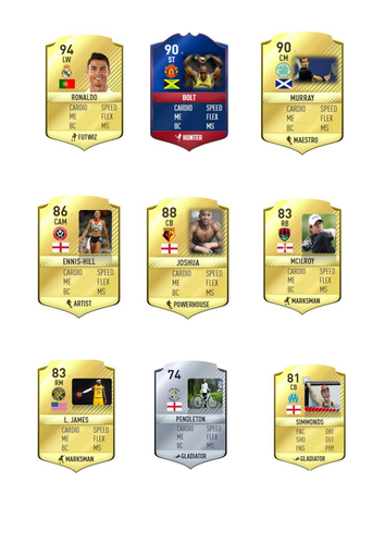 Components of fitness Ultimate team cards