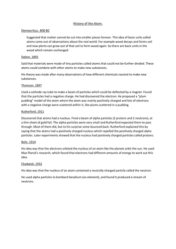 History of Atomic Structure