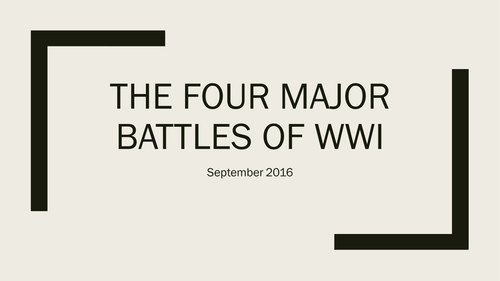Four Major Battles of WWI