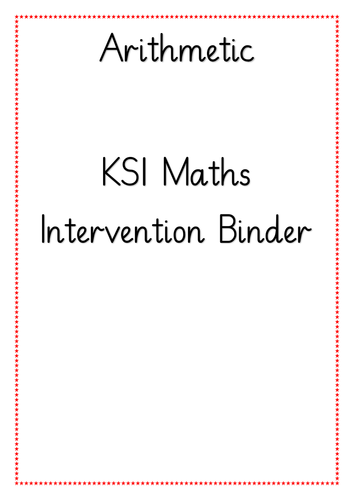 KS1 Arithmetic Intervention Binder