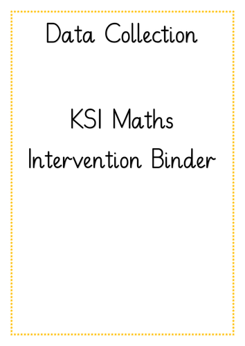 KS1 Data Collection Intervention Binder