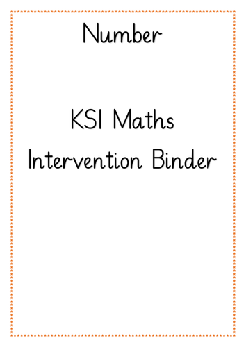 KS1 Number Intervention Binder