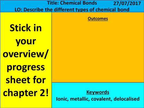 NEW AQA 2016 1-9 GCSE Chemistry (Bonding Chapter): L1 Types of Bonding