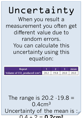 Maths skills poster for new science GSCE