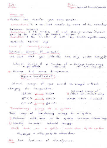 Thermal Energy (Heat and Temperature) - Laws of Thermodynamics