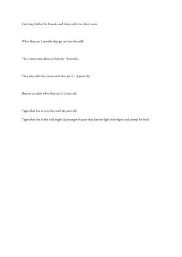 Non chronological reports on animals