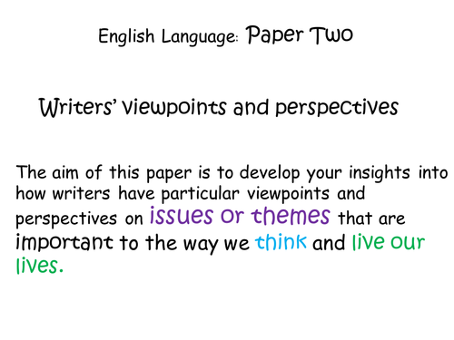 Paper 2 Reading and Writing