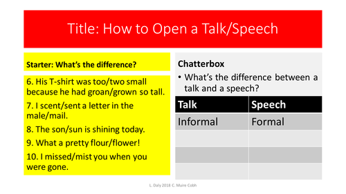 Opening a Talk/Speech