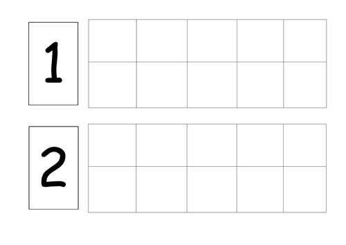 Set of printable Ten-Frames and numerals to 10 including activities.  Maths Interventions (EYFS)