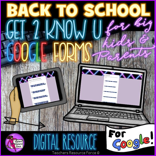 Back to School Get to Know You Google Forms