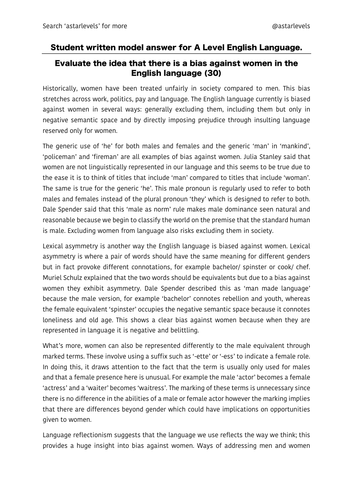 english language gender essay