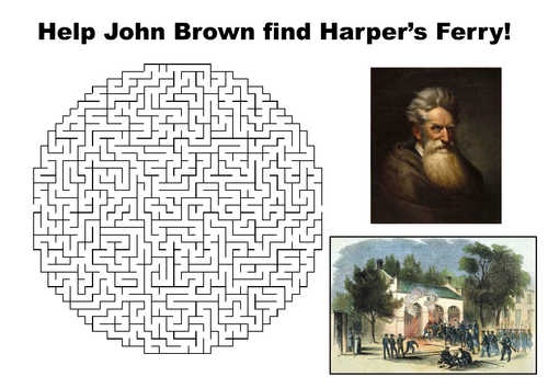 Help John Brown find Harper’s Ferry maze puzzle