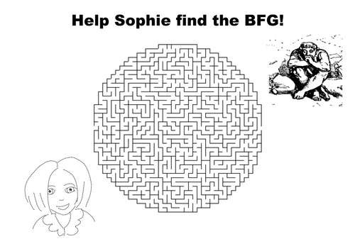 Help Sophie find the BFG maze puzzle