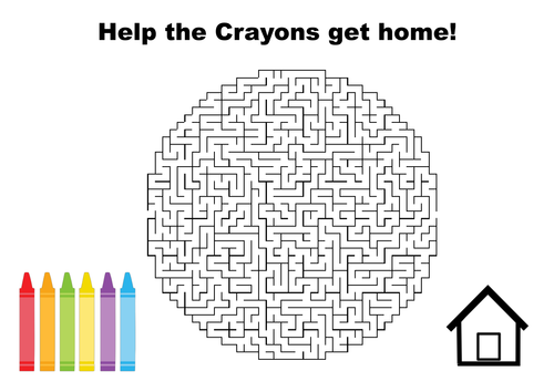 The Day the Crayons Came Home Maze Puzzle Activity