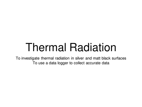 Thermal radiation (arduino data logger lesson)