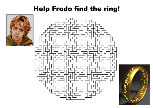 Help Frodo find the ring  - Lord of the Rings Maze Puzzle