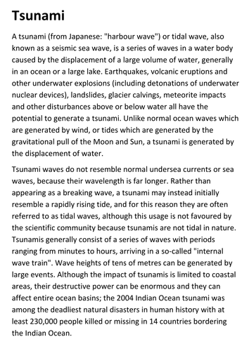 Tsunami Handout