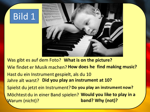 Stimmt 3 Chapter 2 (Musik) GCSE Style role play, picture description and translation