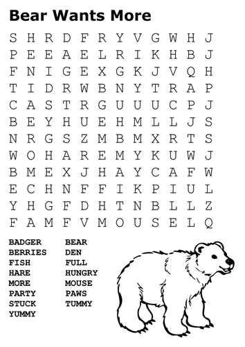 Bear Wants More Word Search