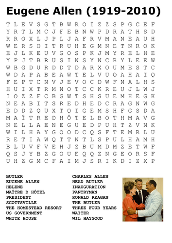 Eugene Allen - The Butler Word Search