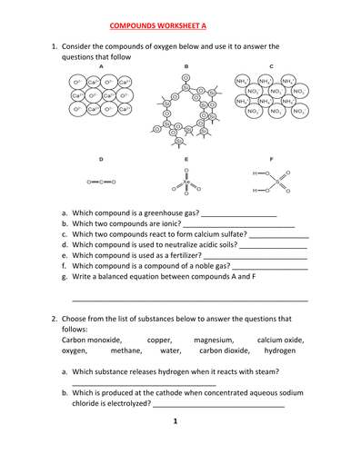 COMPOUNDS WORKSHEET A