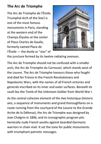 The Arc de Triomphe Handout