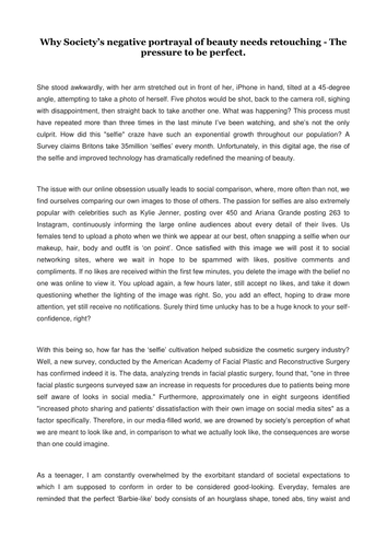 GCSE English Language A* model essay - speaking and listening final writing piece