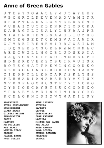 Anne of Green Gables Word Search