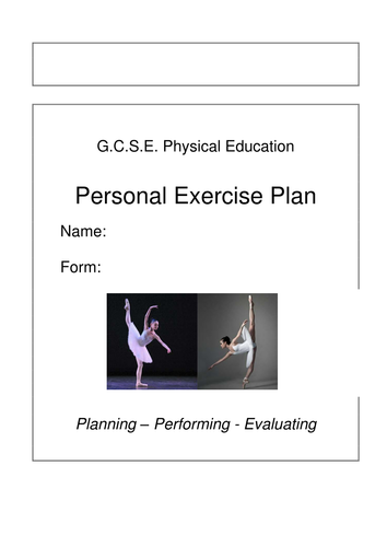 GCSE PE PEP - Personal Exercise Program template example (Dance)