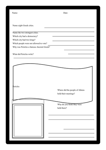 Ancient Greece - Greeks - Athens vs Sparta Worksheets by PrimaryLion