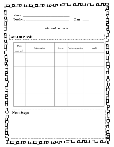 Geography skills and intervention trackers