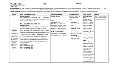 Handling Data and Measure - Year 2 - Block C Unit 1 - Data