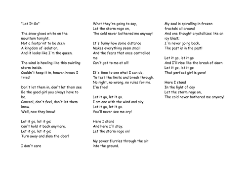 Let it go lyrics