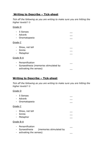 Descriptive writing exam skills lesson using 'My Little Pony' theme
