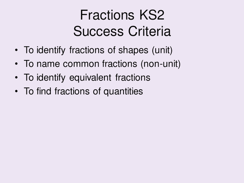 KS2 Maths Fractions Mastery Activities and Teaching Content Year 4/5 for NEW curriculum