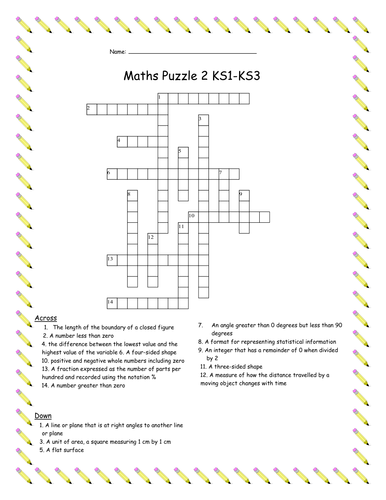 2nd Grade Vocabulary Crossword Puzzle