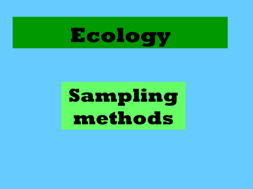 Ecology Sampling Methods