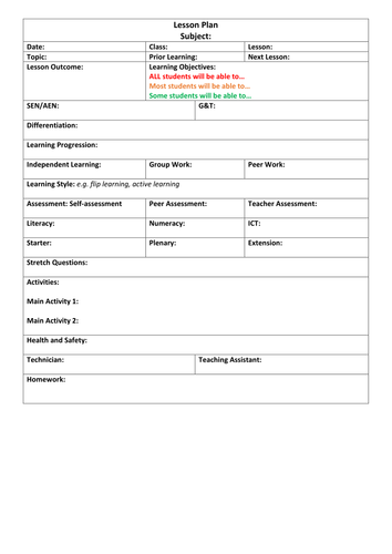 Lesson Plan Template
