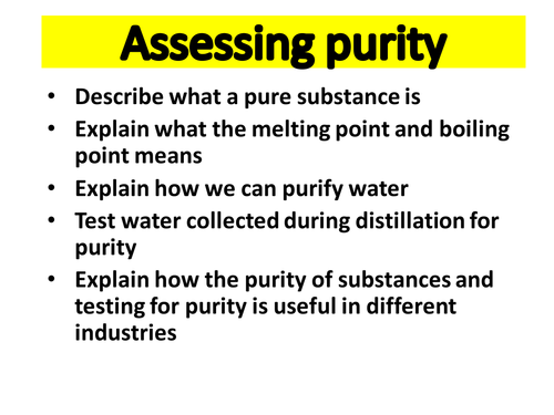 Assessing Purity (KS3)