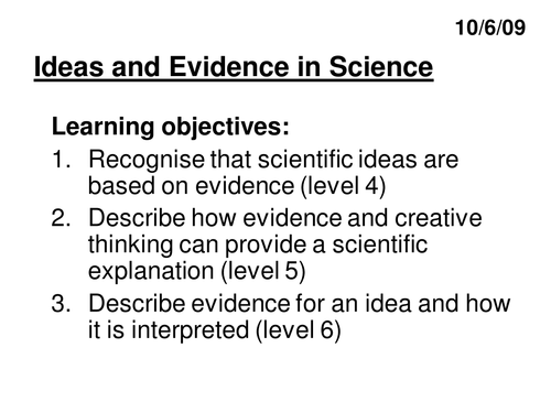 Ideas & Evidence in Science