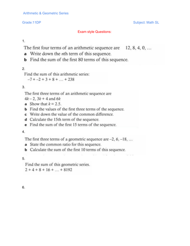 Sequence & Series