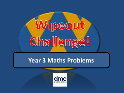 Year 3 Maths Wipeout Activity Slides (for pc and interactive whiteboard)