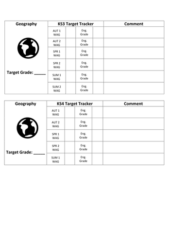 Geography Student Assessment Tracker
