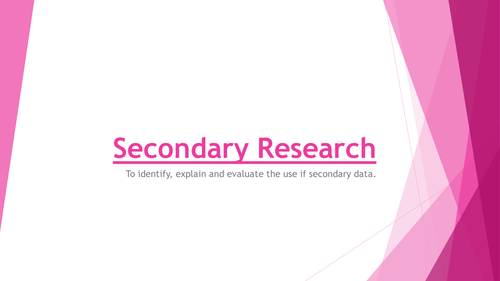 Research Methods secondary data