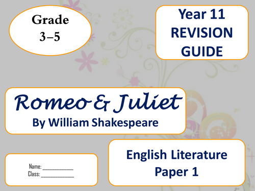 AQA Lit Romeo & Juliet Revision guides